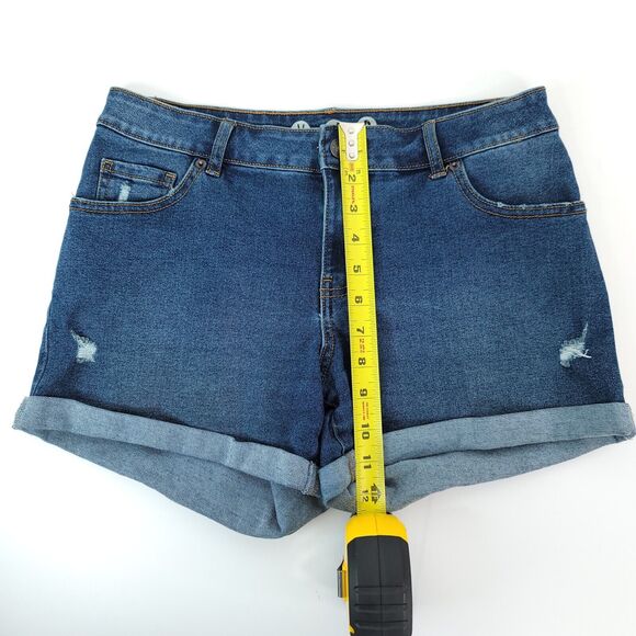 The Girlfriend by Rewash Blue Jean Shorts Women's 5/27 Cuffed Hem Stretch - Picture 6 of 6